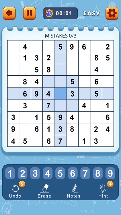 Sudoku Number Math Puzzle