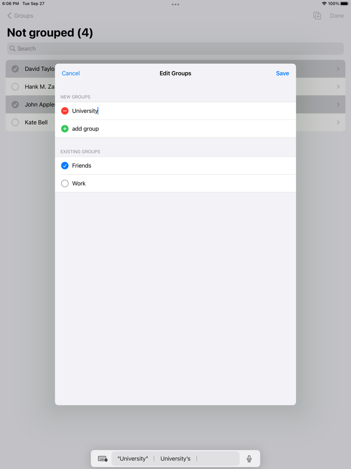 Contact Groups Manager