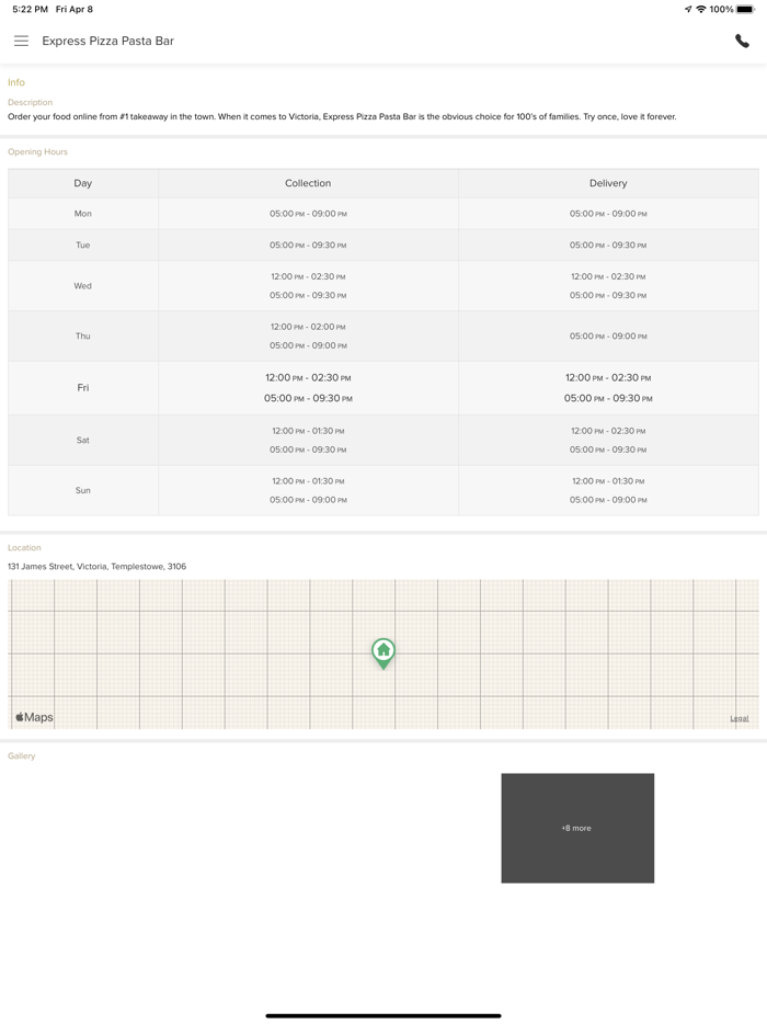 Express Pizza Pasta Bar.
