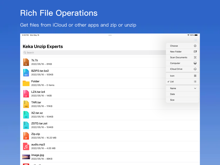 Keka Unzip Experts -ZIP/7Z/TAR