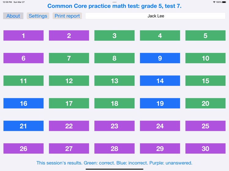 Math test for Common Core, 5.7