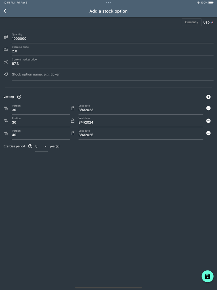 Employee Stock Option Calc.