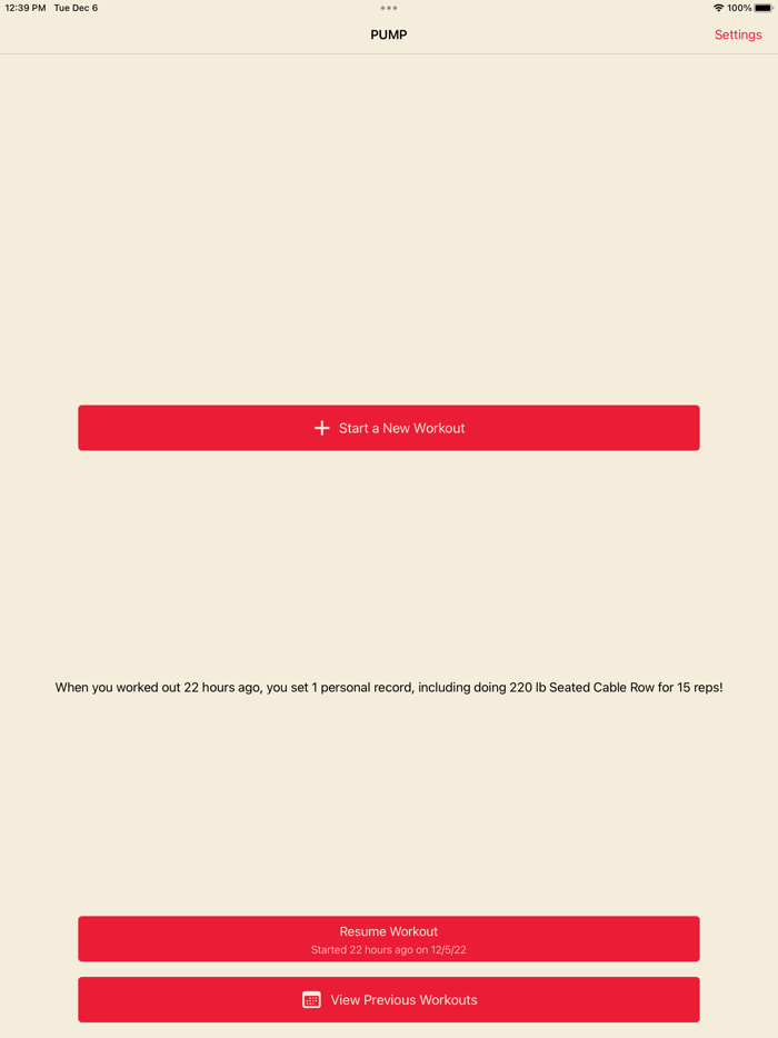 PUMP - Workout Tracker Gym Log