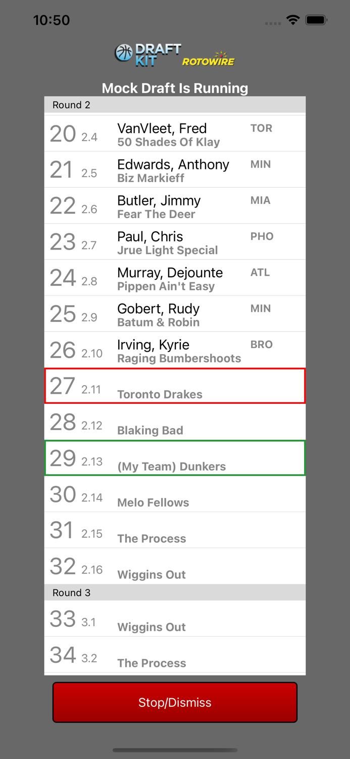 Fantasy Basketball Draft 22