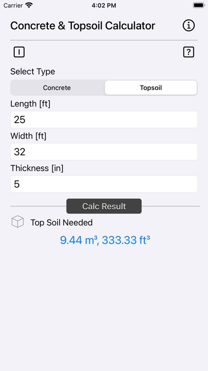 Concrete & Topsoil Calculator screenshot-8