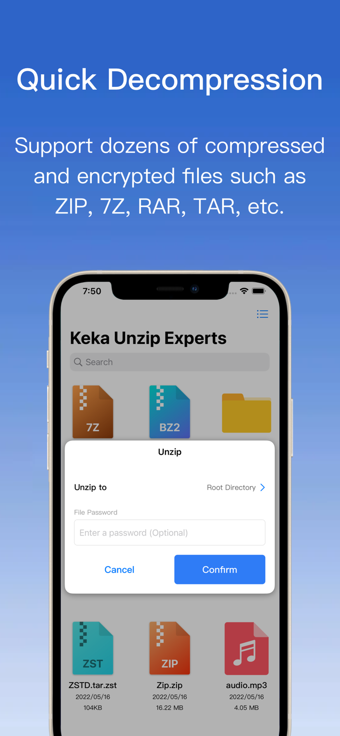 Keka Unzip Experts -ZIP/7Z/TAR