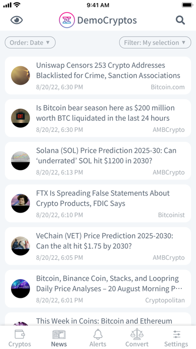 DemoCryptos - News & Alerts - Screenshot 1