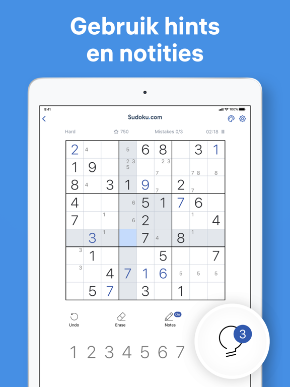 Sudoku.com - Logica-puzzel iPad app afbeelding 8