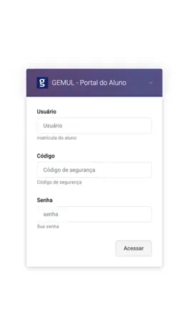 Game screenshot Portal Aluno Aparecida/GEMUL mod apk