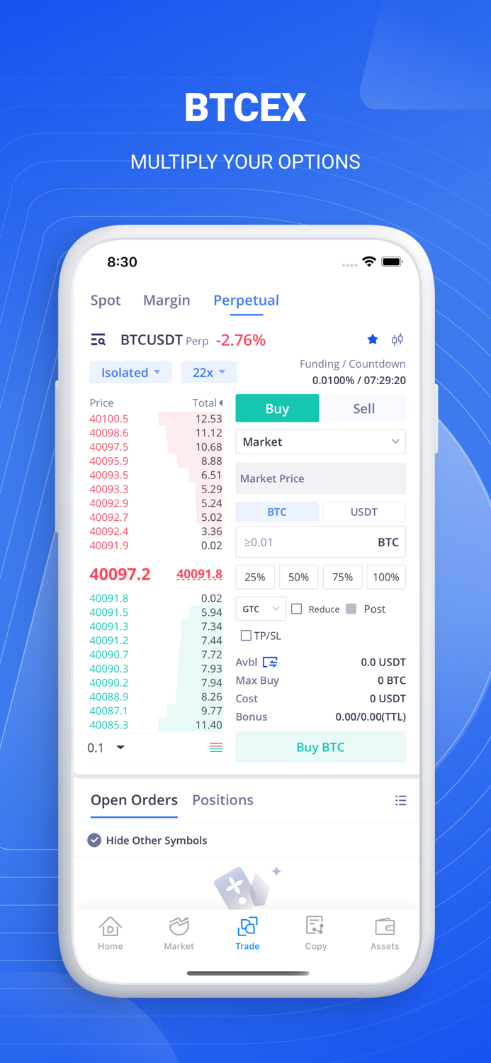 BTCEX Giao dịch BTC và Crypto