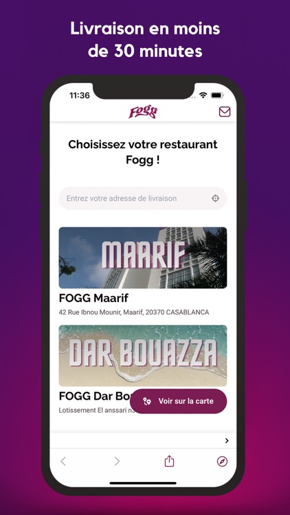 Fogg : Livraison de repas