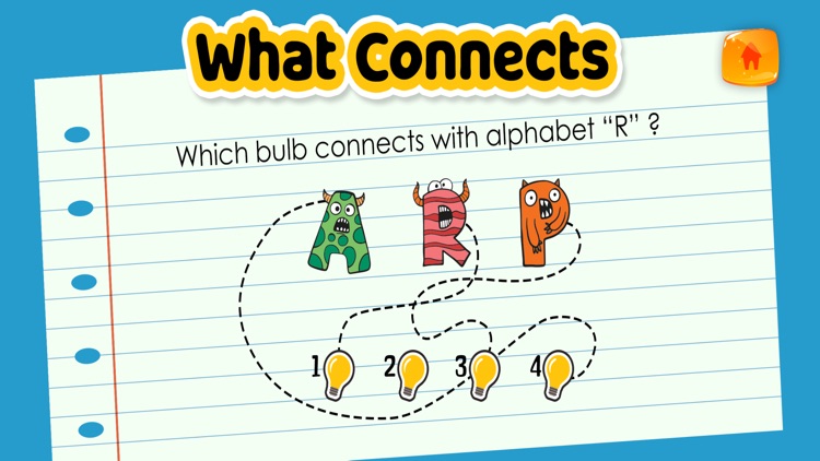 match bulb with alphabets