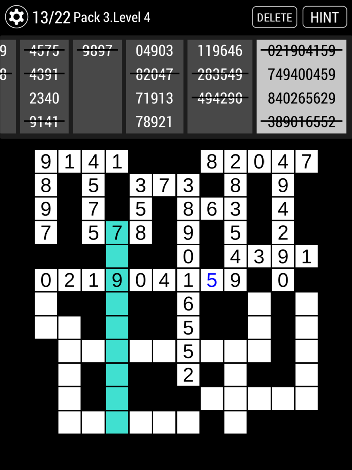 Number Fit Puzzle Game