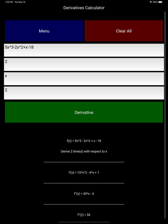 Derivatives Calculator