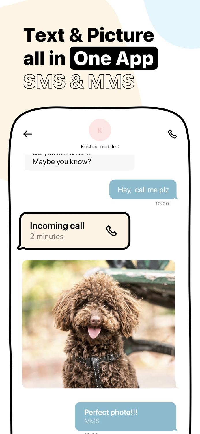 Text ON Call Now Second Phone