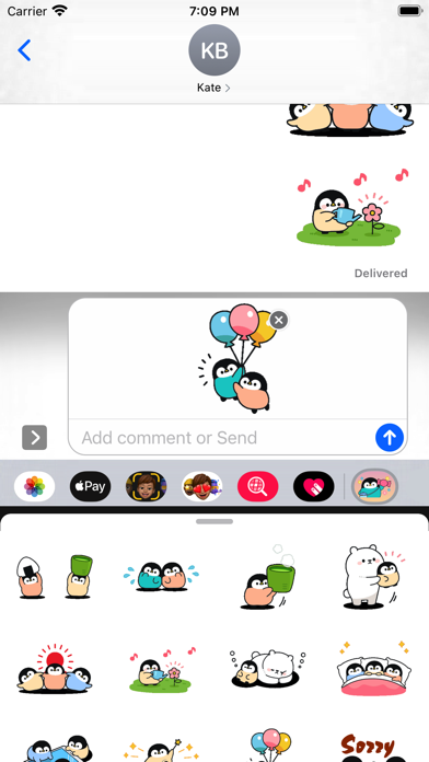 Cute Penguin 5 Stickers pack screenshot 2