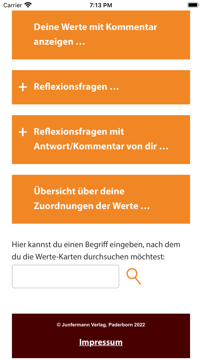 Werte-Karten