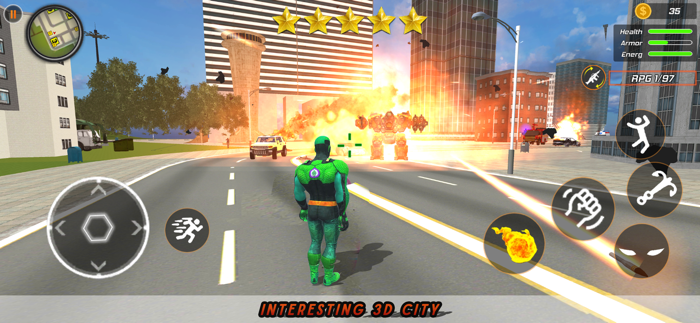 Super flying hero Crime city