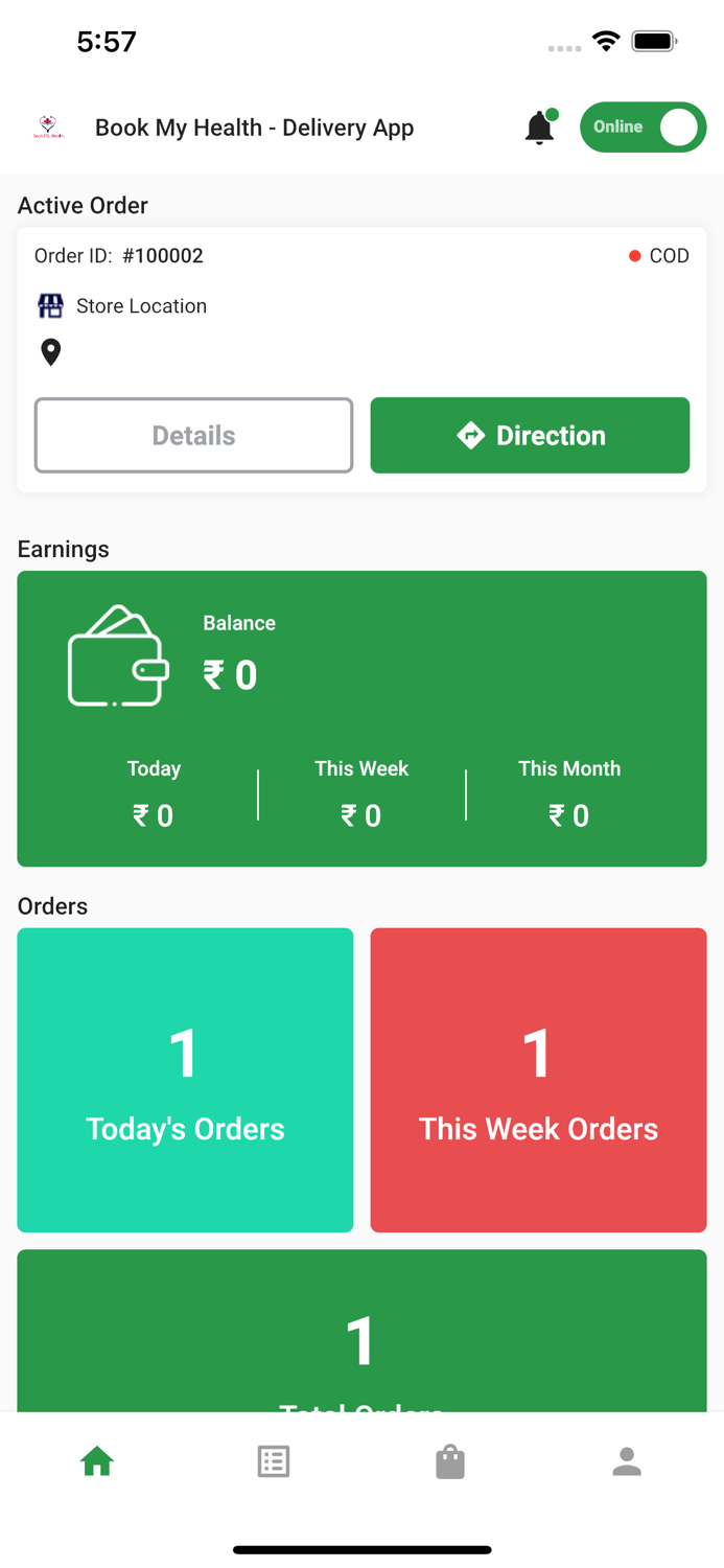 Book My Health - Delivery App