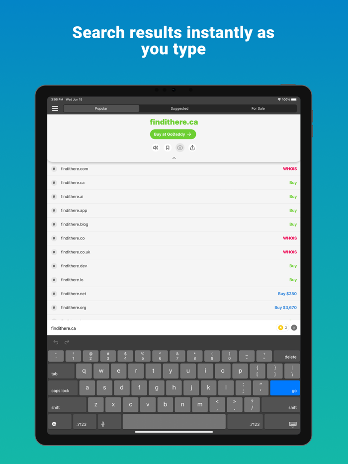 Instant Domain Search