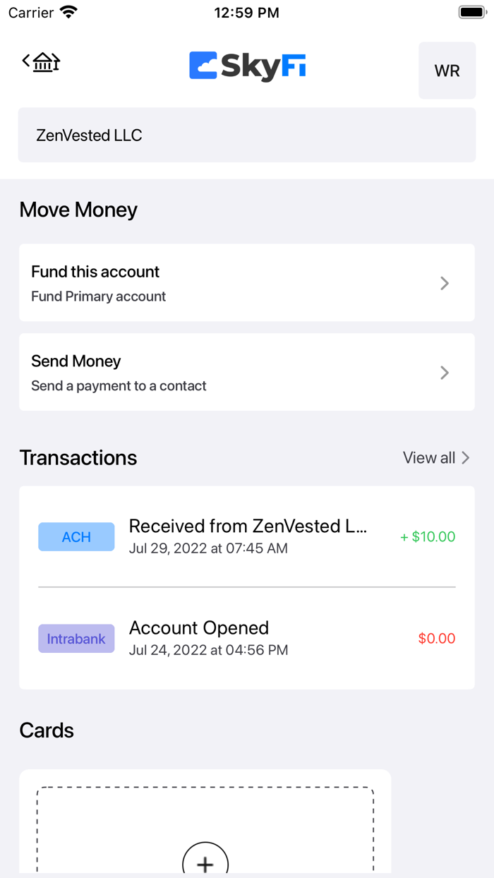 SkyFi Business Checking