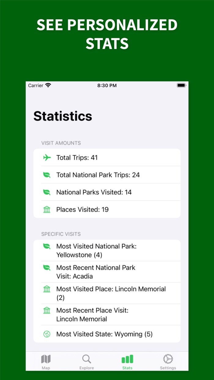 Park’d National Parks Tracker