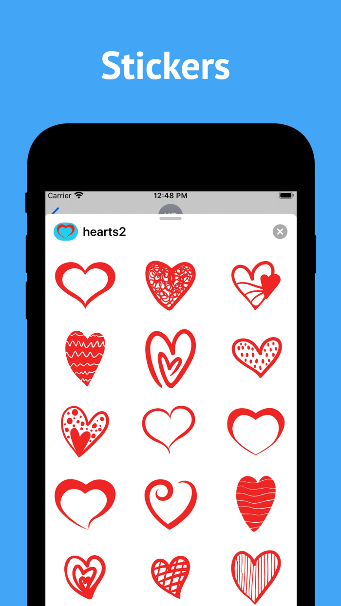 Love Hearts stickers for text