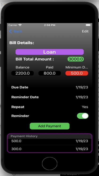 Billminder App