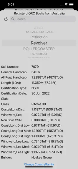 Game screenshot ORC Yacht Certificate Data apk