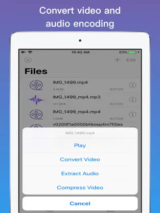 Screenshot 1 MP4 Convertidor -vídeo a audio iphone