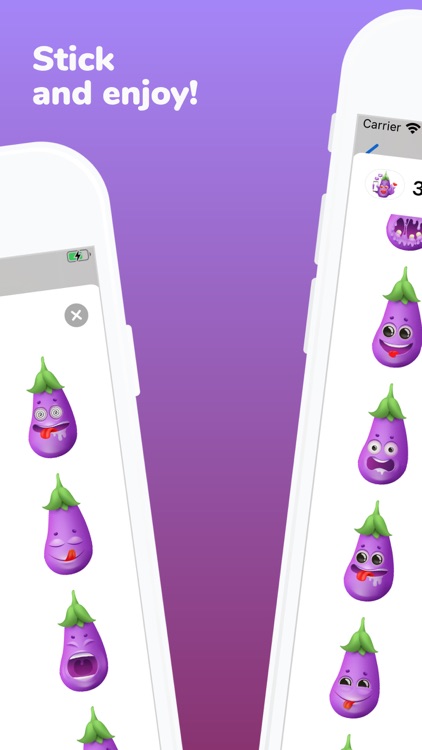 Eggplant 3D Emoji Stickers App screenshot-3