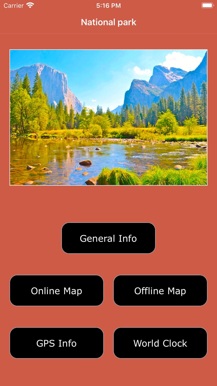 Yosemite National Park Map, CA