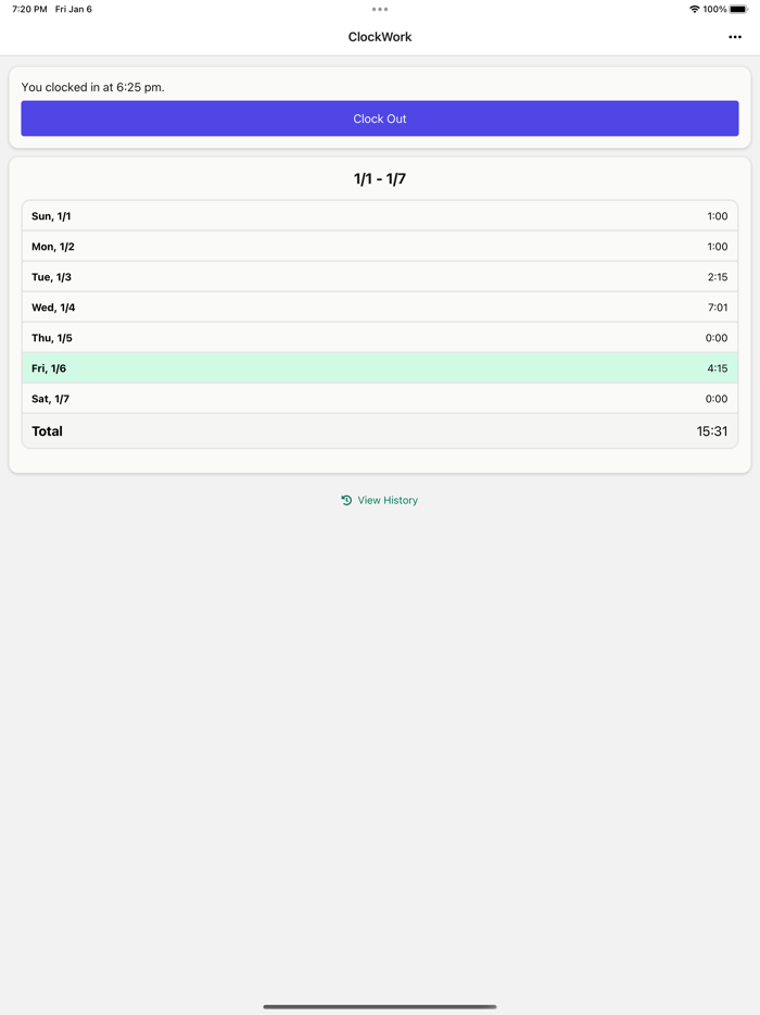 ClockWork Time Tracker