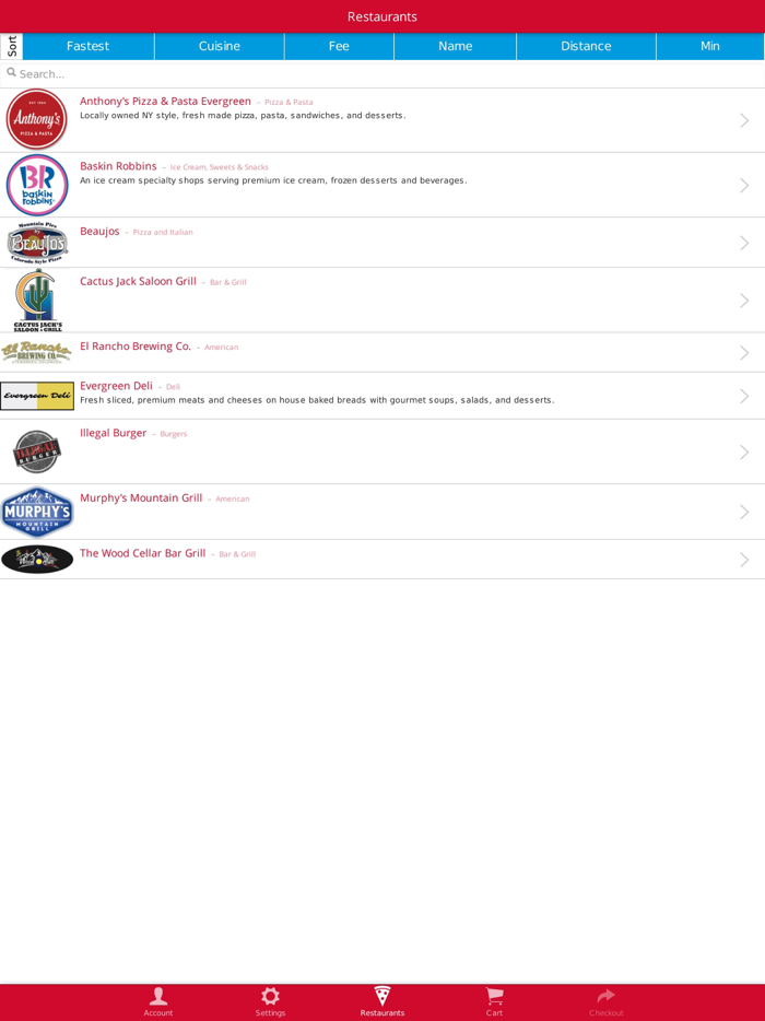 Mountain Zoom Food Delivery