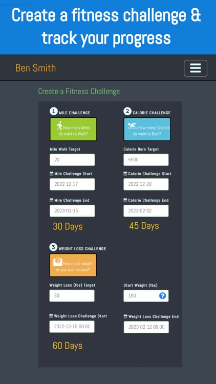 Fitness Challenge Tracker App