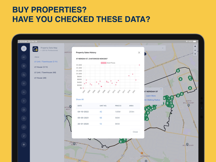 Property Data Map - Sydney NSW