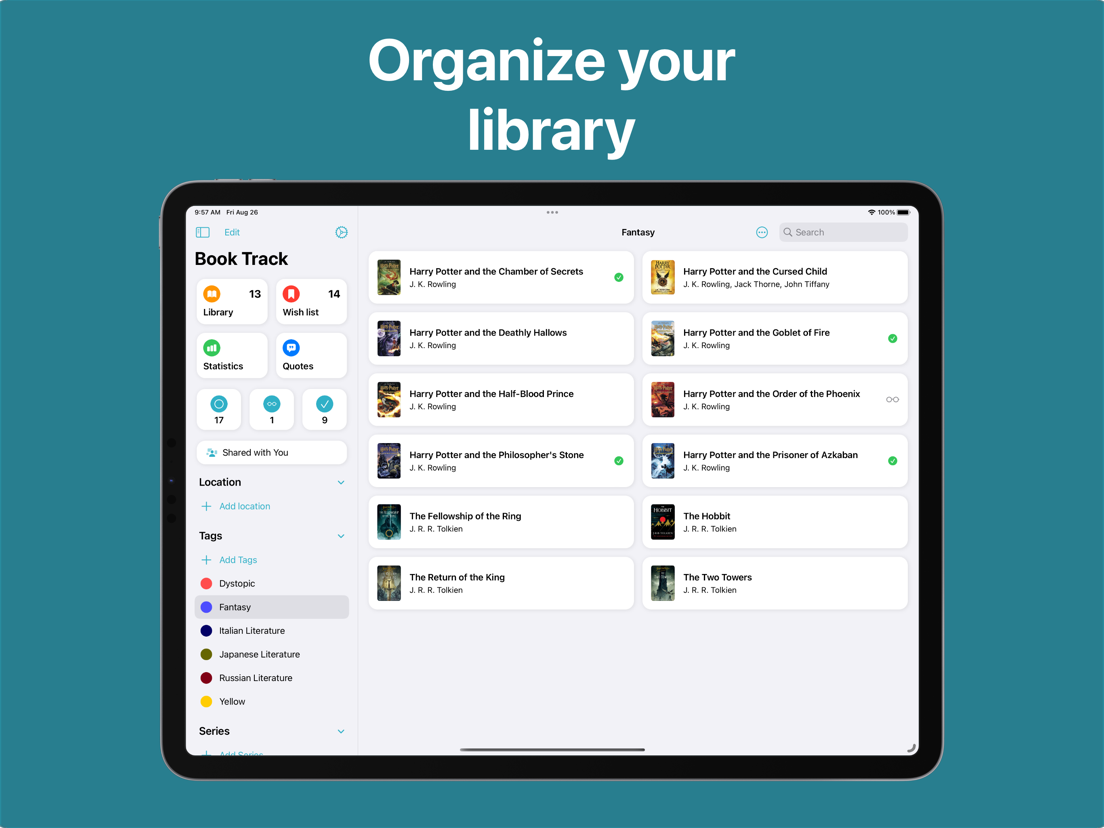 Book Tracker Bookshelf log App voor iPhone, iPad en iPod touch