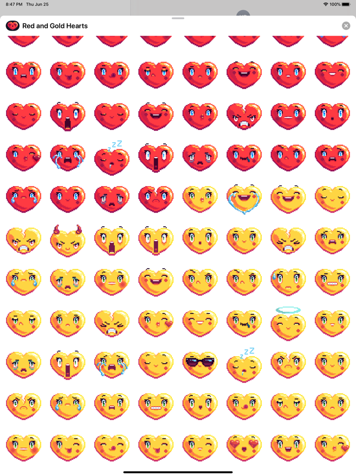 Red and Gold Pixel Heart