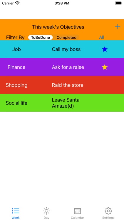 Colorful Planner: Weekly tasks