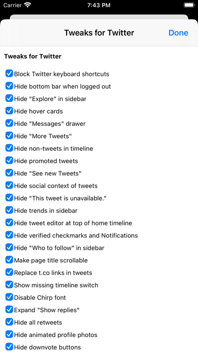 Tweaks for Twitter Mo... screenshot1