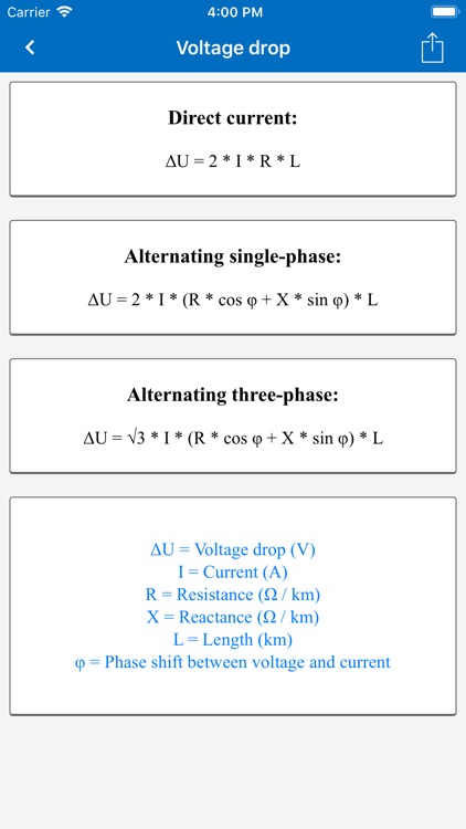 Electrical Calculations PRO screenshot-4