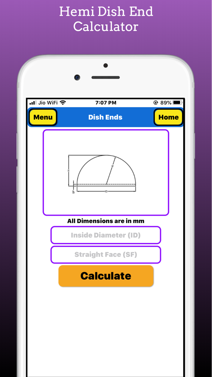 Dish Ends Calculator