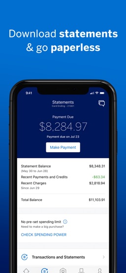 Amex app screenshot