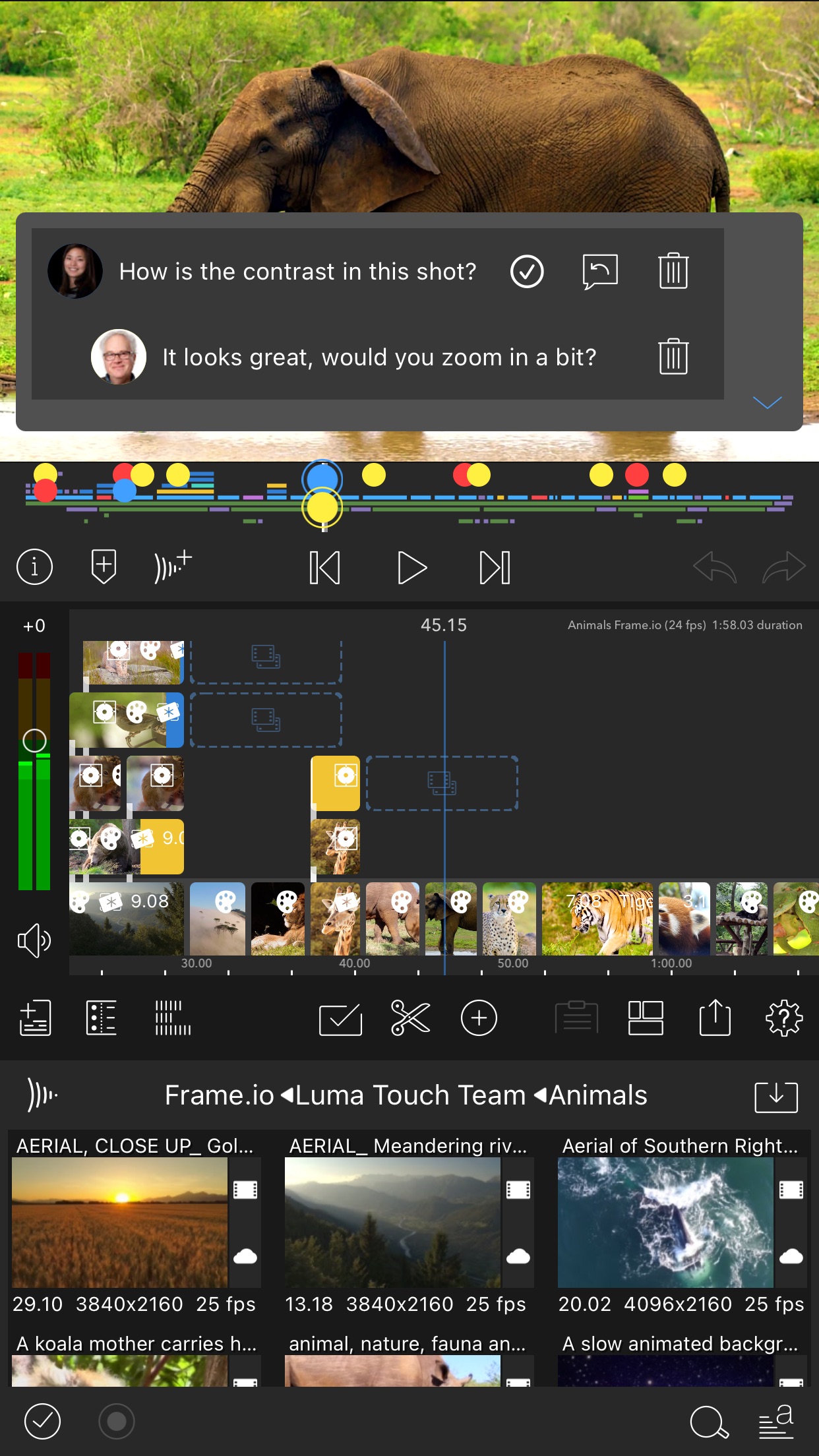 Screenshot do app LumaFusion