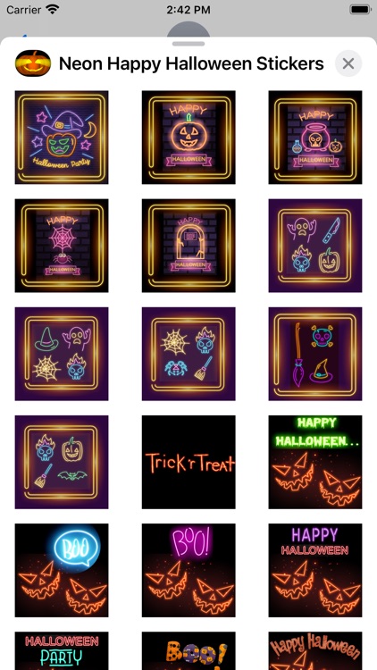 Neon Happy Halloween Stickers screenshot-3