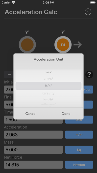 Acceleration Calculator Plus screenshot 3