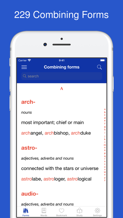 How to cancel & delete Combining Forms Dictionary from iphone & ipad 1