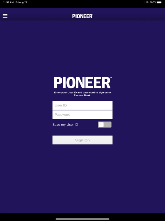 Pioneer-Mobile Bank for iPad