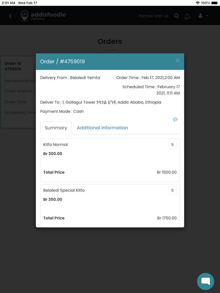 Addis Foodie Delivery