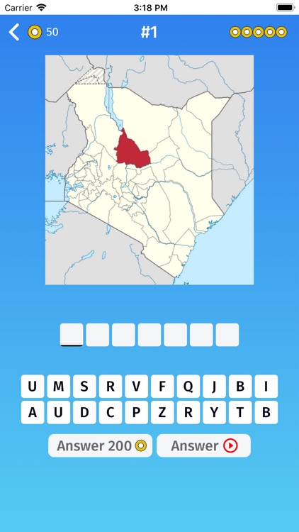 Kenya: Provinces Map Quiz Game